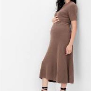 GAP Brown Short-Sleeve Knit Maternity Dress